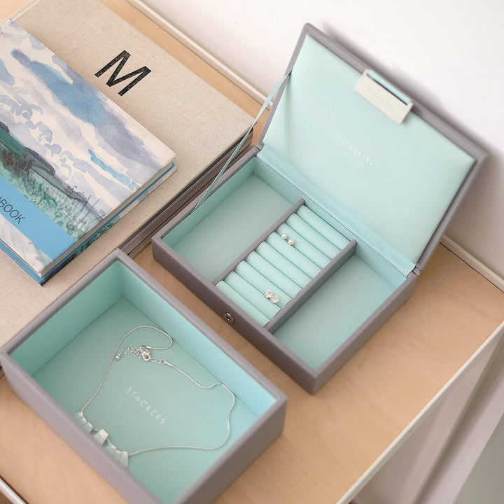Stackers Grau Mint Mini Schmuckschatulle