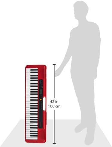 Casio Casiotone CT-S200RD, tragbare Tastatur mit 61 Tasten, USB, Rot