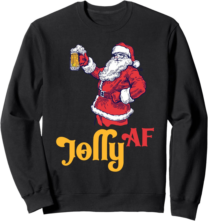 Lustiges lustiges Bier, das Santa Christmas trinkt Sweatshirt
