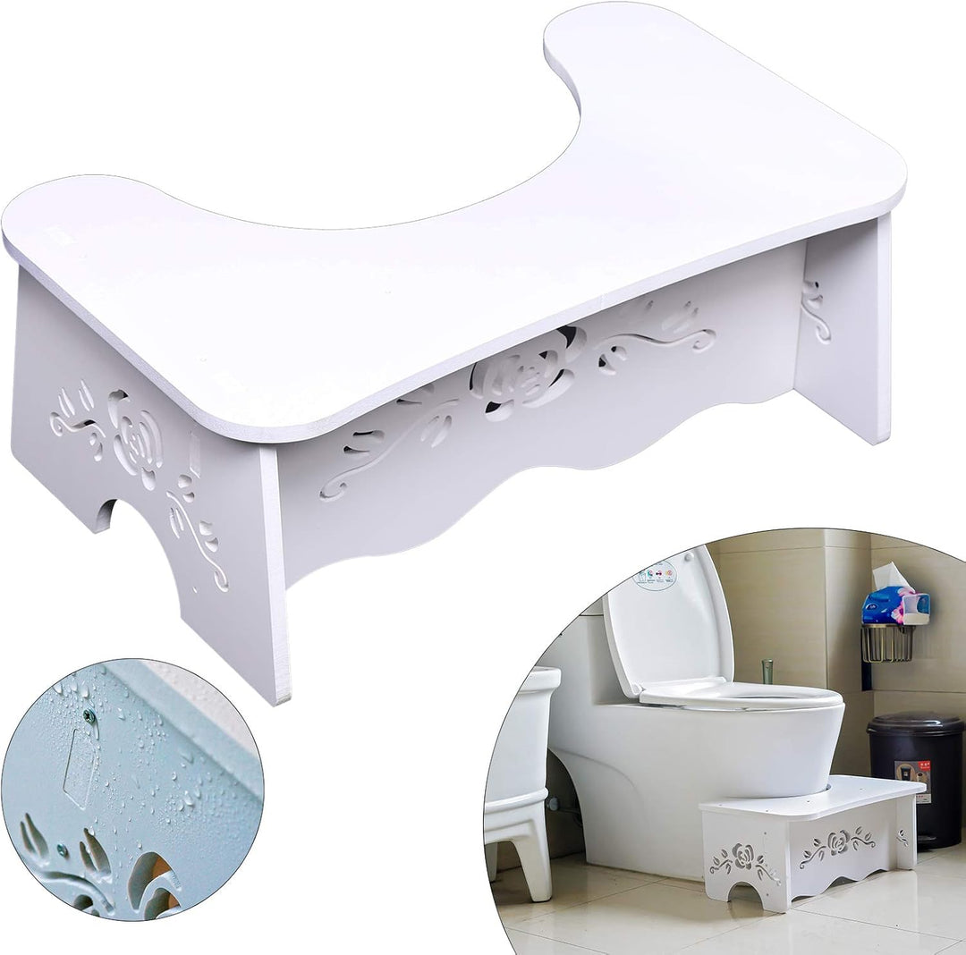 TFCFL Toilettenhocker, Anti-rutsch Tritthocker fr Badezimmer, Wei, Holzwerkstoff, Klassisch, WC Hock