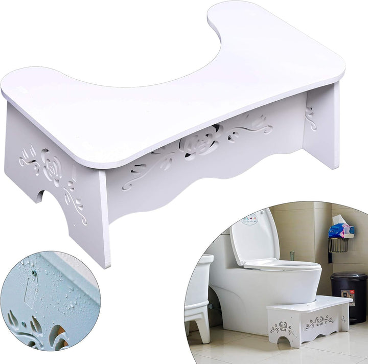 TFCFL Toilettenhocker, Anti-rutsch Tritthocker fr Badezimmer, Wei, Holzwerkstoff, Klassisch, WC Hock