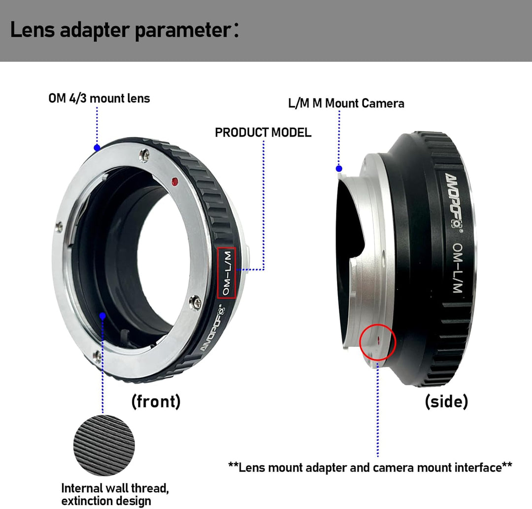 OM-LM Objektivadapter Adapterring,für Olympus OM Objektiv Kompatibel auf für Leica M1,M2,M3,M4,M5,M6