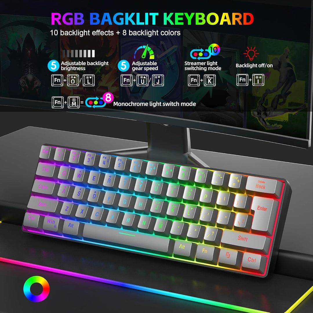 Snpurdiri 60% Percent Gaming Tastatur (61 eisengrau), 61 eisengrau