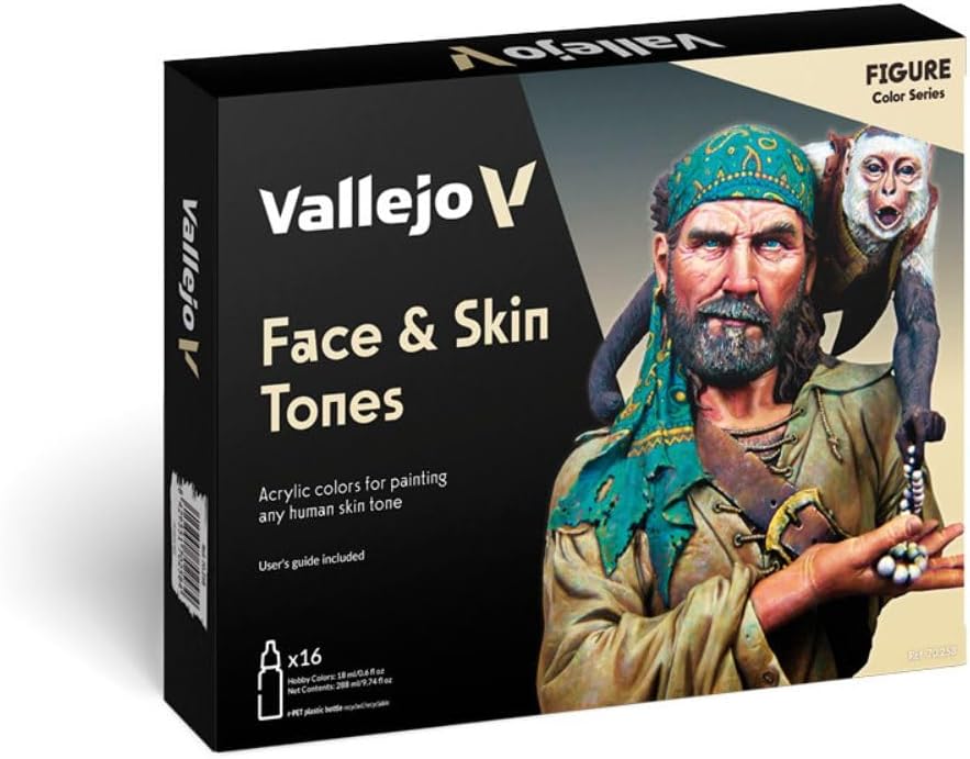 Vallejo 070125 Farbset, Gesichts-& Hautfarbe, 16 x17 ml, 17 ml (16er