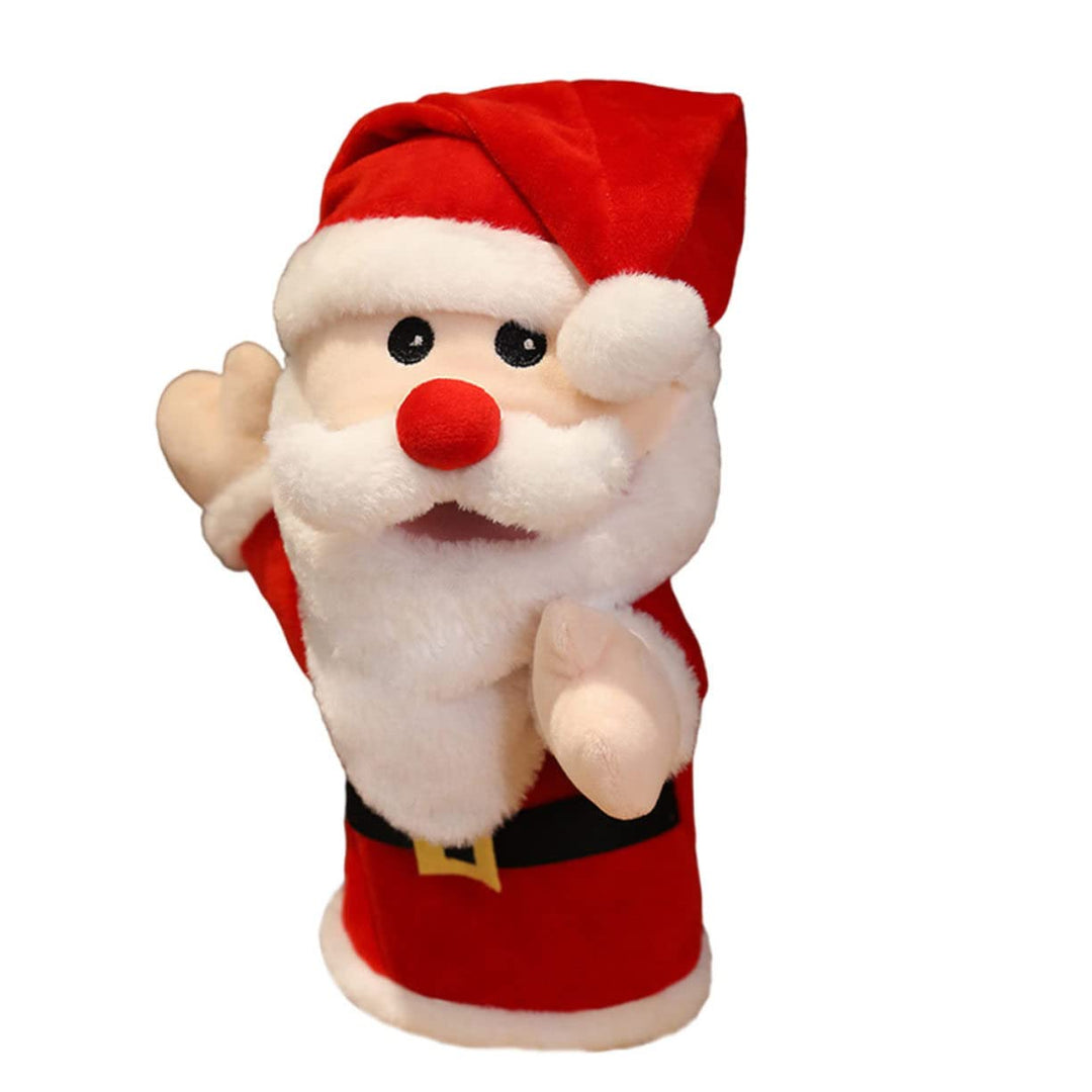 VANZACK Weicher Weihnachtsmann Handpuppe Plüschspielzeug Fingerpuppe Eltern Junge Mädchen Interaktiv