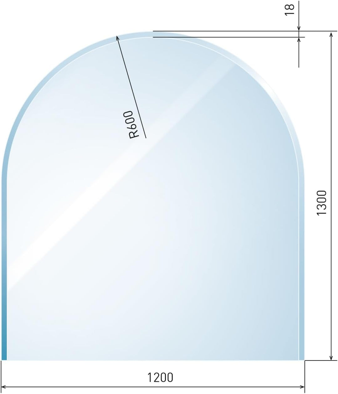 raik B40012 Raik Kamin Glasplatte Zunge 4 inkl.