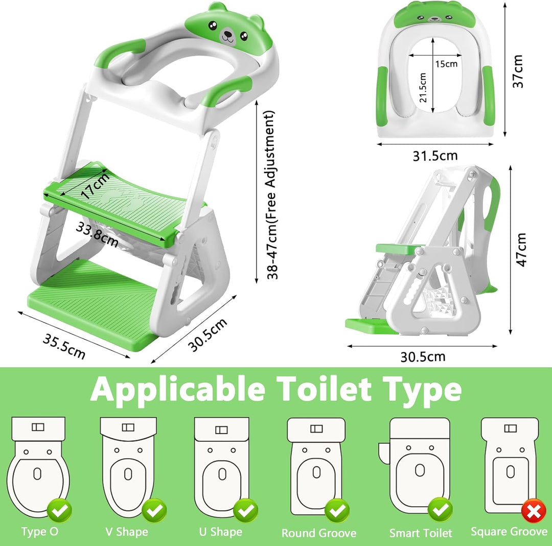 Toilettensitz Kinder mit Treppe,Kinder WC Sitz Toilette für Kinder mit Gepolstertem Sitz,Höhenverste
