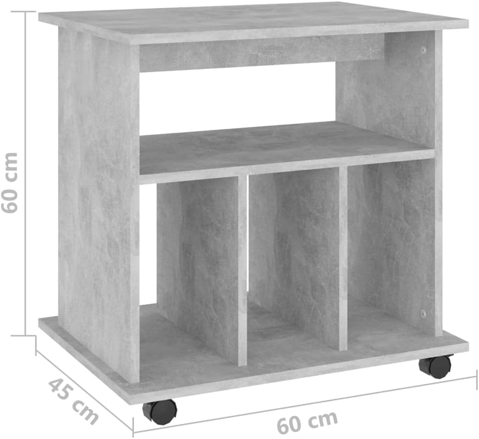 Rollschrank mit 4 offenen Fächern, Büroschrank für Wohnzimmer, Schlafzimmer, Office, Robust, Leicht