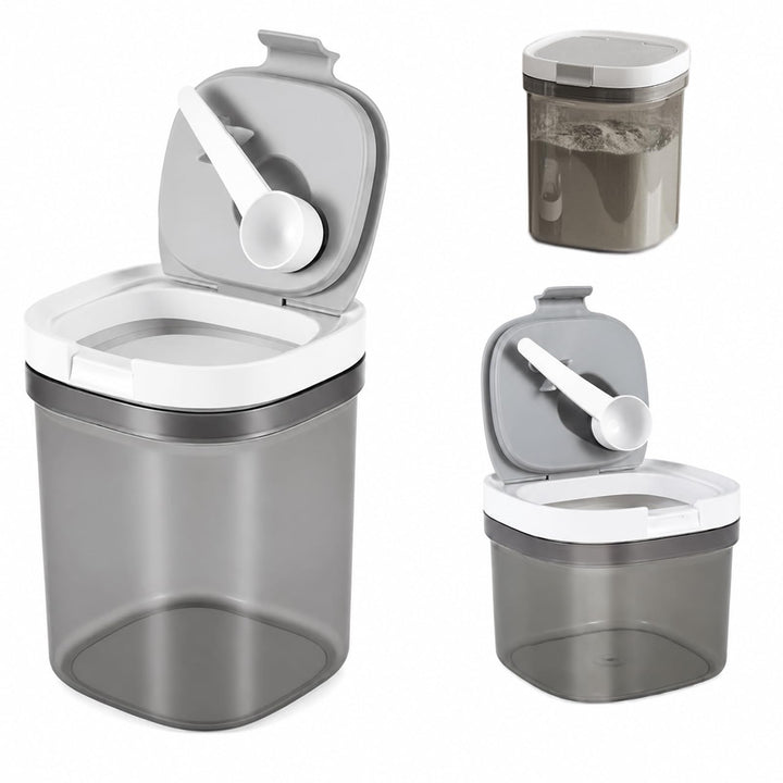 Kaffeedose Luftdicht 2er Set 800ml + 1300ml, Kaffeebohnen Behälter mit Deckel und Löffel, Stapelbare