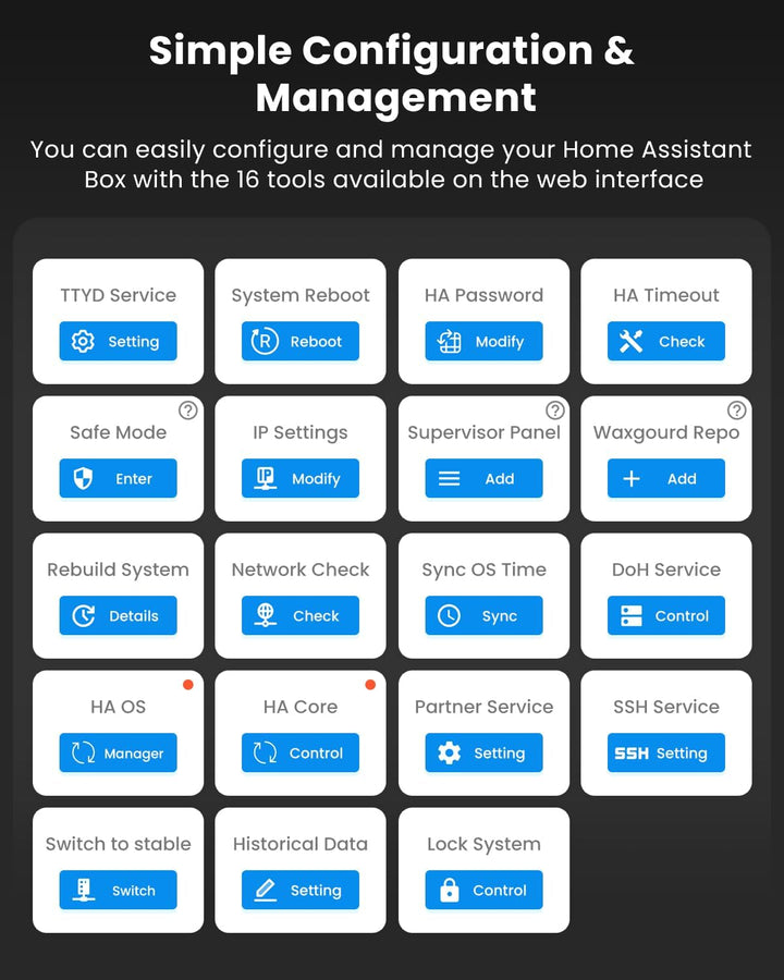 AVATTO Home Assistant Host, Quad-Core Cortex-A55-Prozessor, Frequency 1.8GHz, RAM 4GB, ROM 32GB, USB