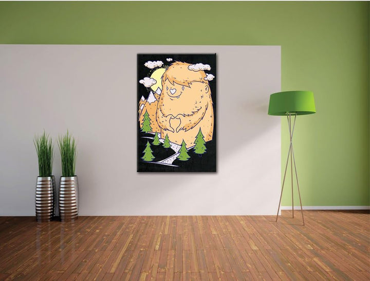 Dark Love nature black Bild auf Leinwand, XXL riesige Bilder fertig gerahmt mit Keilrahmen, Kunstdru