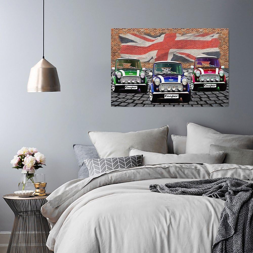 Feeby. Wandbilder - 1 Teilig- 70x100 cm - Bilder Kunstdrucke Deko Panel, MINI COOPER, AUTOMOTIVE, MU