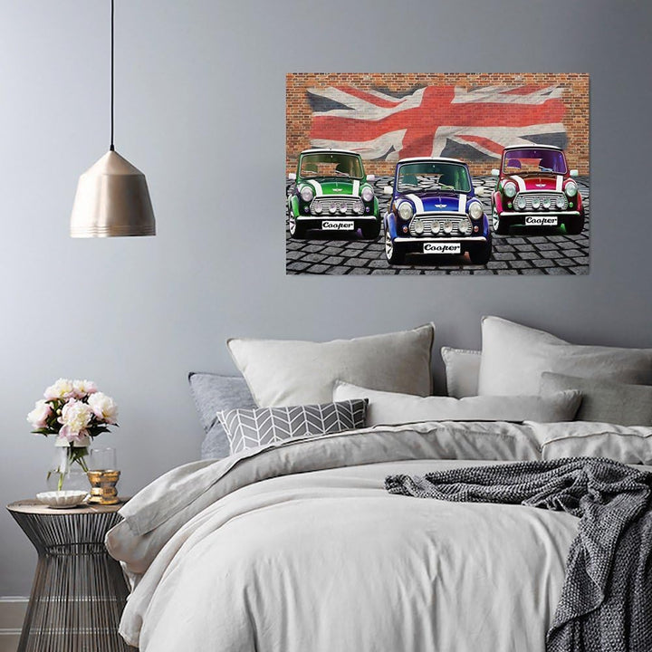 Feeby. Wandbilder - 1 Teilig- 70x100 cm - Bilder Kunstdrucke Deko Panel, MINI COOPER, AUTOMOTIVE, MU