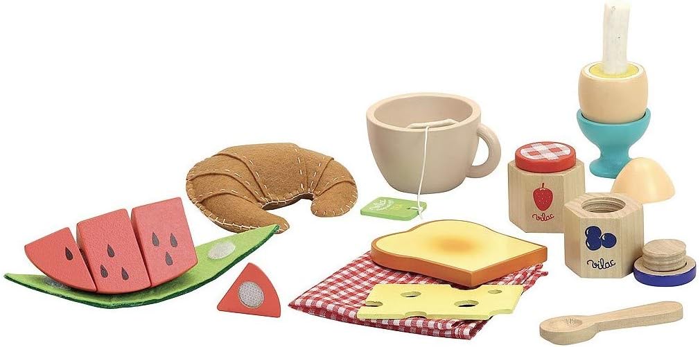 Vilac VIL8120 Pretend Rollenspiel, Frühstücksset Pretend Play Frühstücksset, Pretend Play Frühstücks
