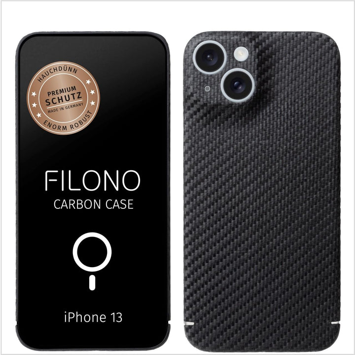 FILONO iPhone 13 Carbon Hülle kompatibel mit MagSafe ultradünn iPhone 13 CARBON Case MS, iPhone 13 C