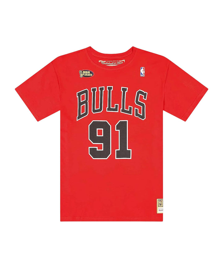 Mitchell &amp; Ness Name &amp; Number T-Shirt (NBA | HWC | NFL) Dennis Rodman - Rot M, Dennis Rodman - Rot M