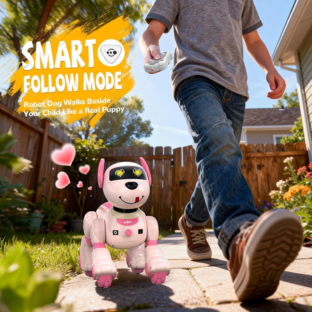 anysun Roboter Hund, Roboterhund Wiederaufladbar, Programmierbares Roboter-Spielzeug mit Follow-Funk