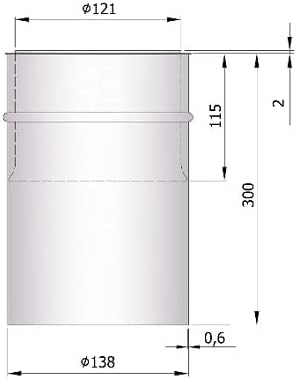 Mauermuffe Ø130 mm 30 cm lang kürzbar Wandfutter kürzbar Doppelwandfutter für Rauchrohr Ofenrohr Kam
