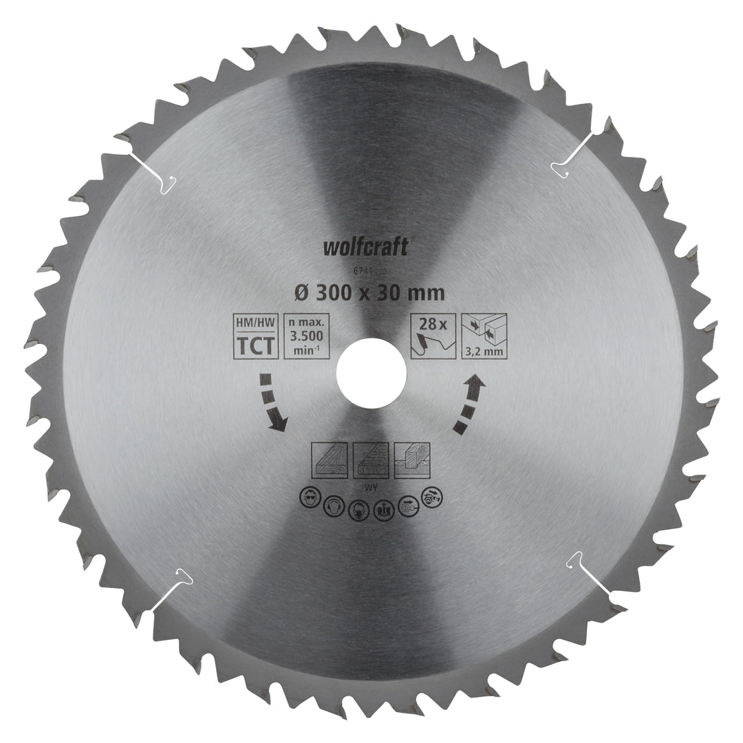 wolfcraft 6741000 1 TischKreissägeblatt HM, 28 Zähne, ø 300 mm ø300mm, ø300mm
