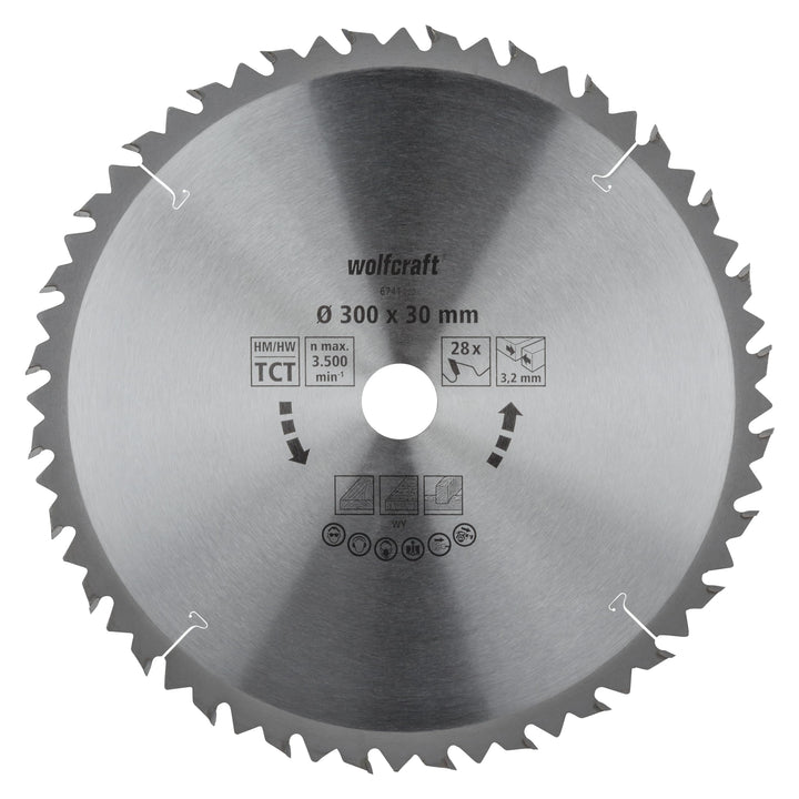 wolfcraft 6741000 1 TischKreissägeblatt HM, 28 Zähne, ø 300 mm ø300mm, ø300mm