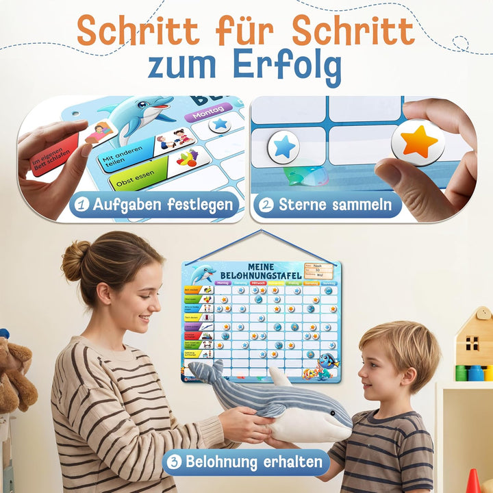 LIKARTO Belohnungstafel Kinder – [DAS ORIGINAL] – Montessori Aufgabenplaner & Magnettafel – individu