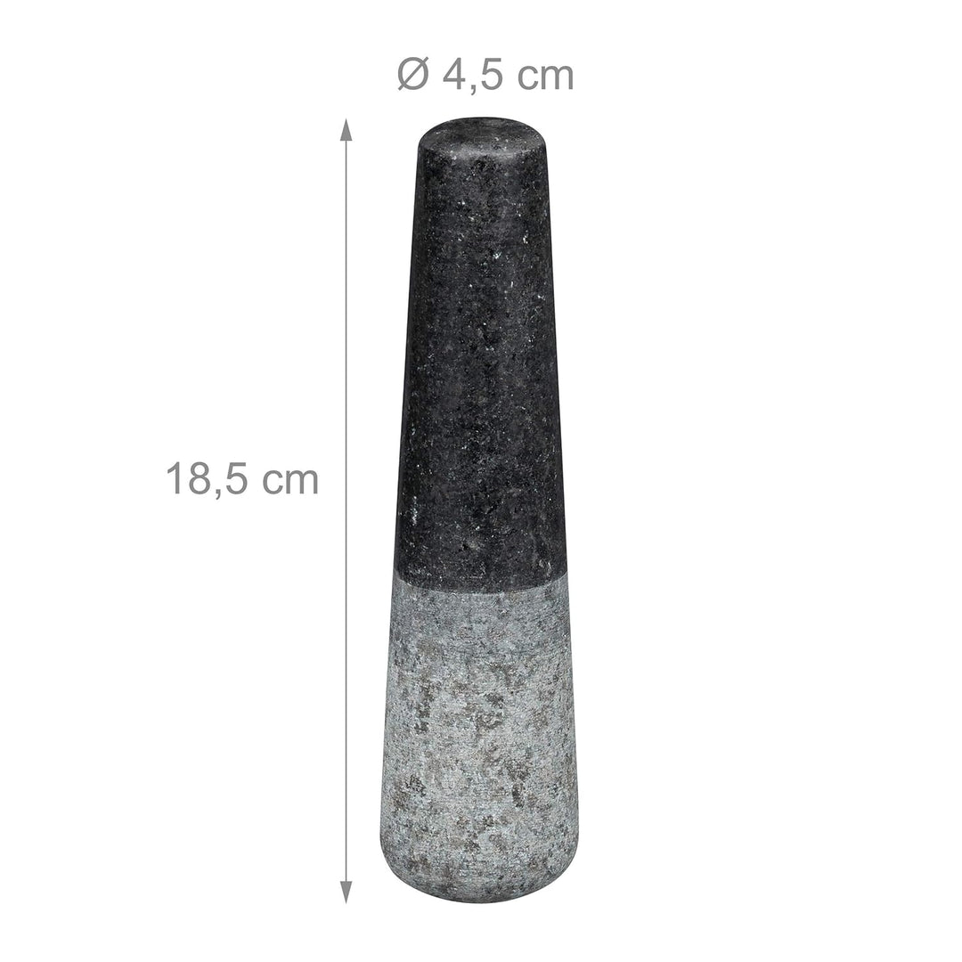 Relaxdays 6,75 kg XXL Mörser mit Stössel, Granit, 750 ml, Gewürze & Kräuter, HBT 12 x 19,5 x 19,5cm,