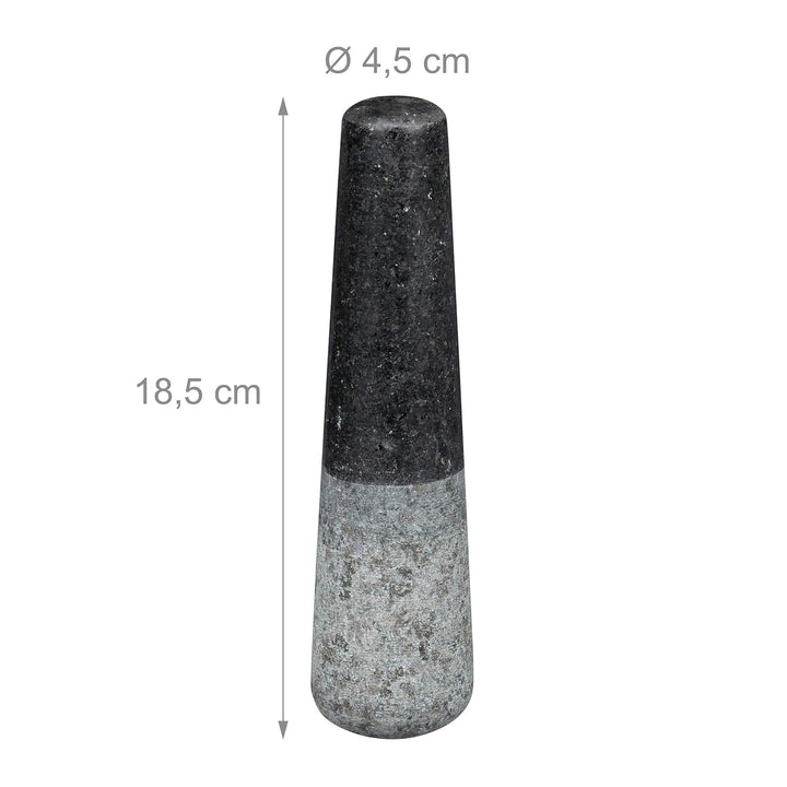 Relaxdays 6,75 kg XXL Mörser mit Stössel, Granit, 750 ml, Gewürze & Kräuter, HBT 12 x 19,5 x 19,5cm,