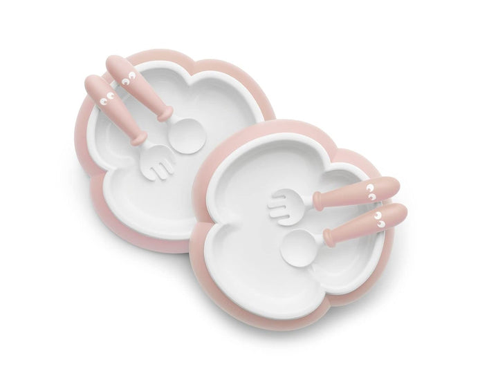 BABYBJÖRN Kinderteller, Löffel und Gabel, 2 Sets, Blassrosa, Rosa