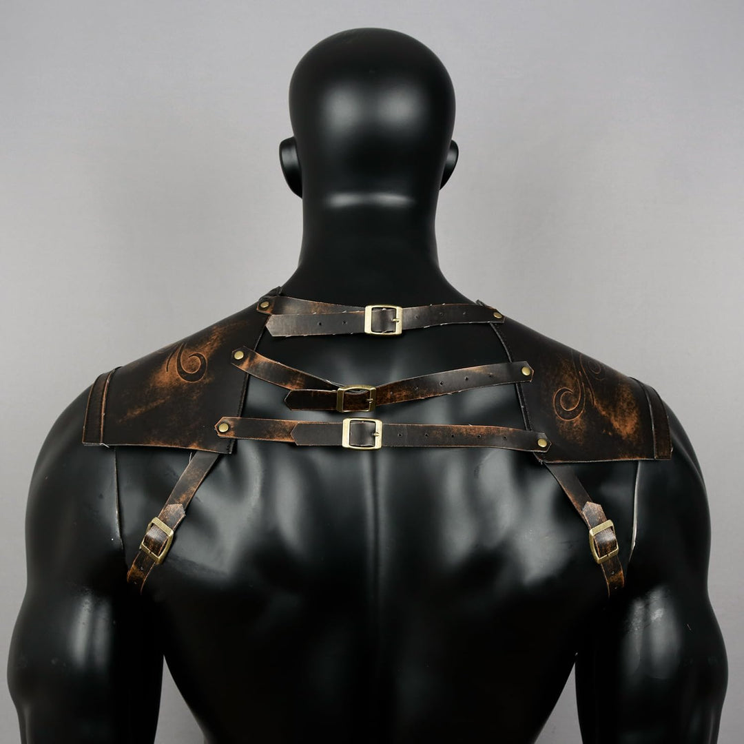 keland Wikinger Rüstung Leder Brustpanzer Herren Damen Mittelalter Accessoires (Braun), Braun