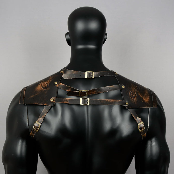 keland Wikinger Rüstung Leder Brustpanzer Herren Damen Mittelalter Accessoires (Braun), Braun