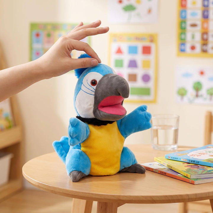 lilizzhoumax Papagei Kuscheltier, Simuliertes Tier Papagei Handpuppe aus Plüsch, Kawaii Niedliches R