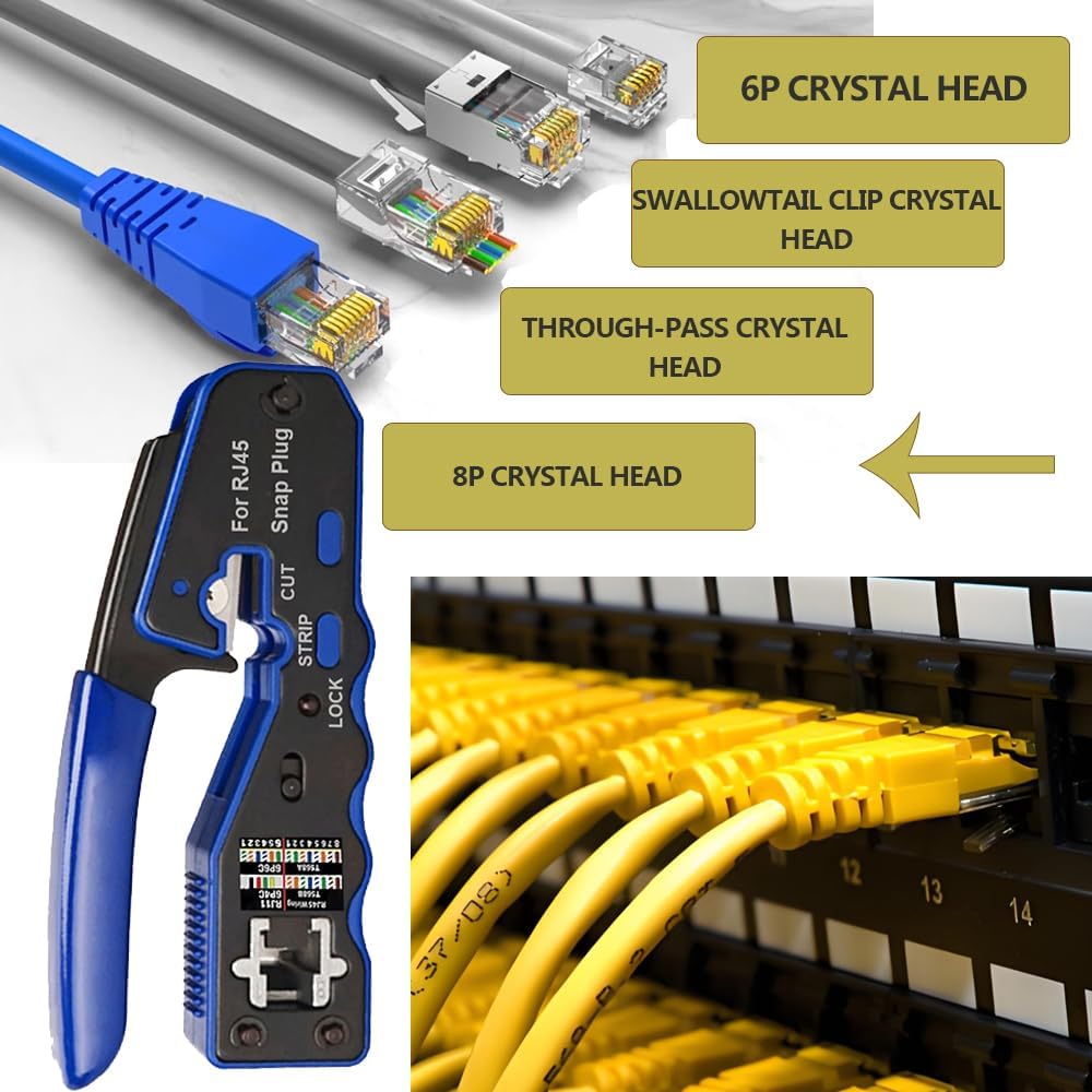 MAYLINE RJ11 RJ45 Cat5 Cat6 Netzwerkkabelprüfgeräte Reparaturwerkzeuge Abisolierschneider, Crimpen d