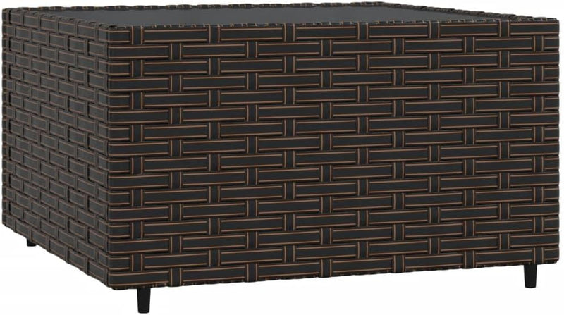 vidaXL 4-TLG. Garten-Lounge-Set mit Kissen Braun Poly Rattan Eckteil+2xMittelteil+Tisch Braun, Eckte