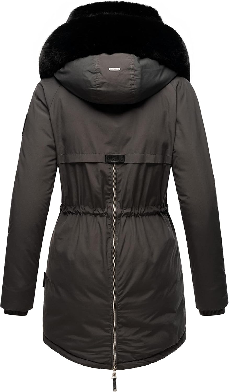 Navahoo Damen warmer Winterparka mit doppelter Kunstpelz-Kapuze Sweety Deluxe XS-XXL L Anthracite, L