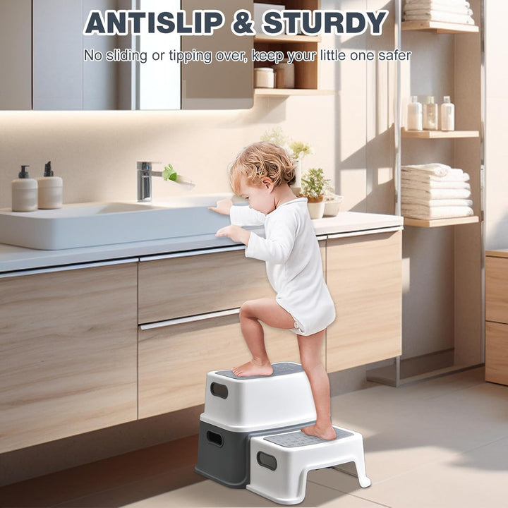 UCAMP Tritthocker für Kinder 2 Stufen - Robuster Hocker für Badezimmer, Waschbecken und Toilette - A