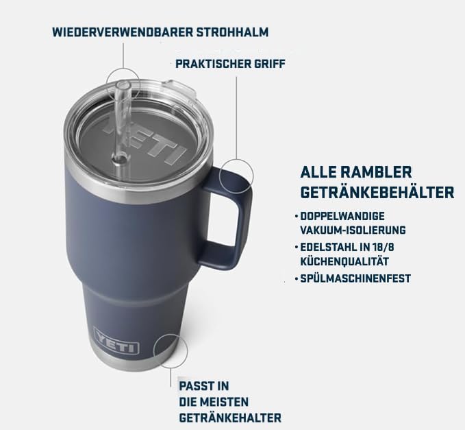 YETI Rambler Strohbecher, Edelstahl, Beekeeper, 35 oz (1035 ml), Beekeeper