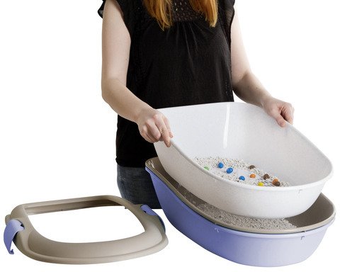 Stefanplast 81579 Katzentoilette „FURBA“ und „FURBA Maxi“ | Katzenklo mit Reinigungssieb und 2 Schal