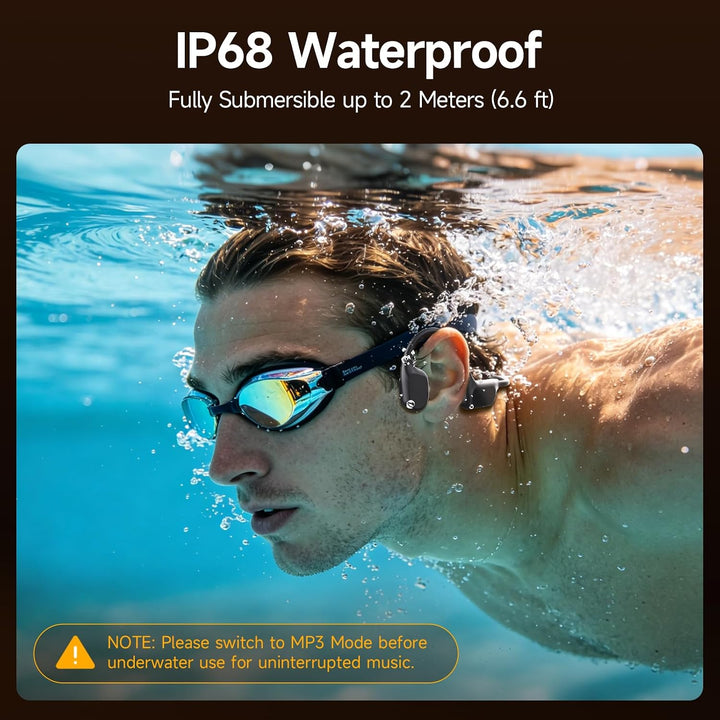 esonstyle Kopfhörer Schwimmen Bluetooth 6.2 – IP68 wasserdichte 8GB MP3