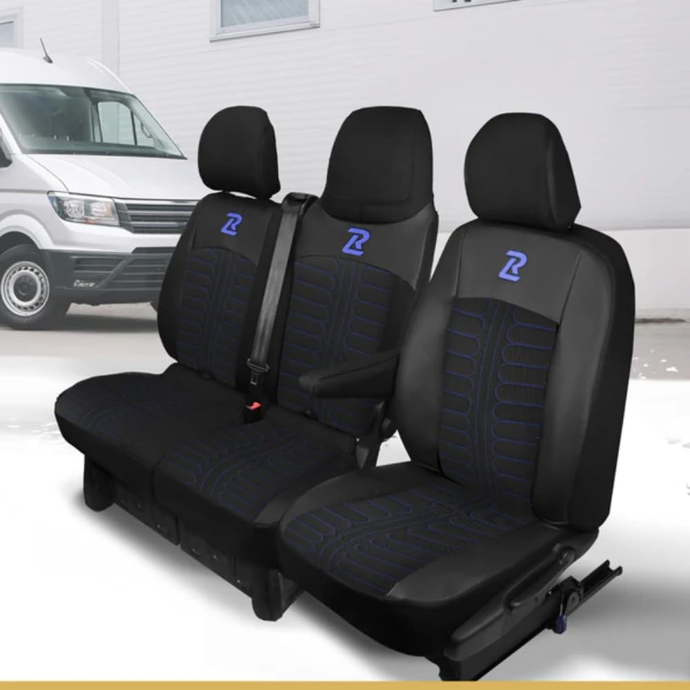 LUCARO Sitzbezüge Auto Renault Trafic 3 Opel Vivaro B FIAT Talento Nissan NV300 1+2 Sitzbank: mit Lu