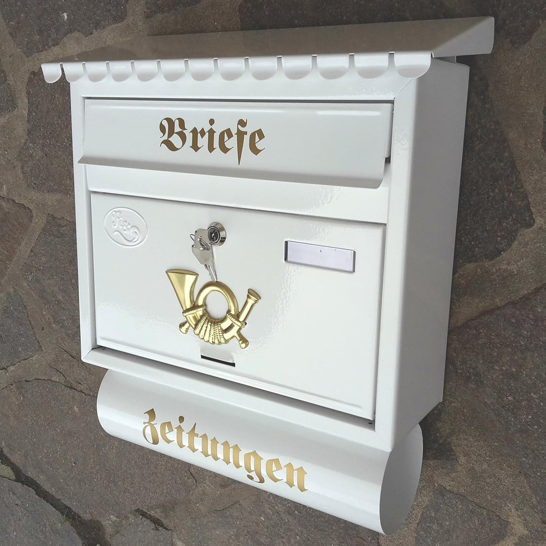 Stabiler Briefkasten Flachdach Katalogeinwurf, Premium-Qualität, mit Schutzlackierung Verschiedene M