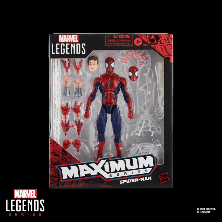 Marvel Legends Maximum Series Spider-Man Action-Figur, Rot/Blau, 15 cm grosse Superhelden-Figur zum