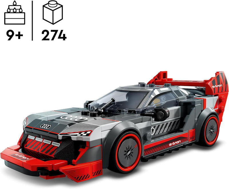 Lego Speed Champions Audi S1 e-tron Quattro Rennwagen Set mit Auto-Spielzeug zum Bauen, Spielen und