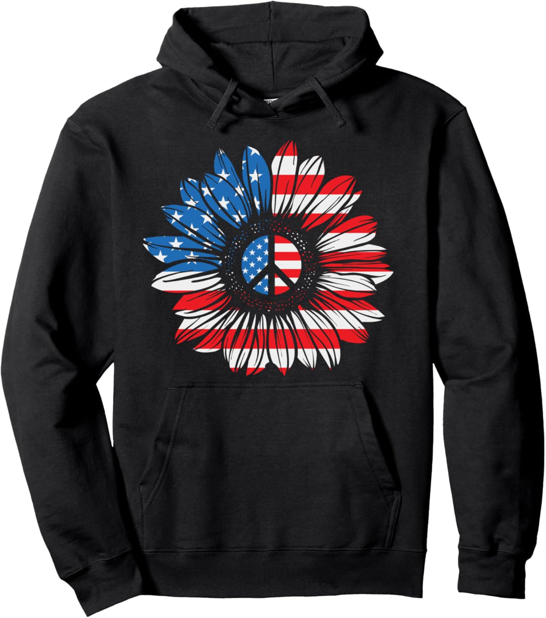4. JULI Hemd. FRIEDENSSONNENBLUME Amerikanische Freiheit USA Pullover Hoodie