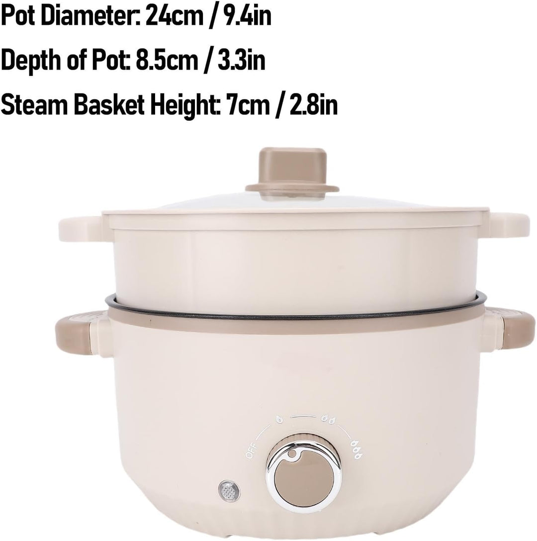 TOPINCN Hot Pot Electric, 3L Tragbarer Elektrischer Topf mit Grosser Kapazitäts -Reiskocher Reis -Da