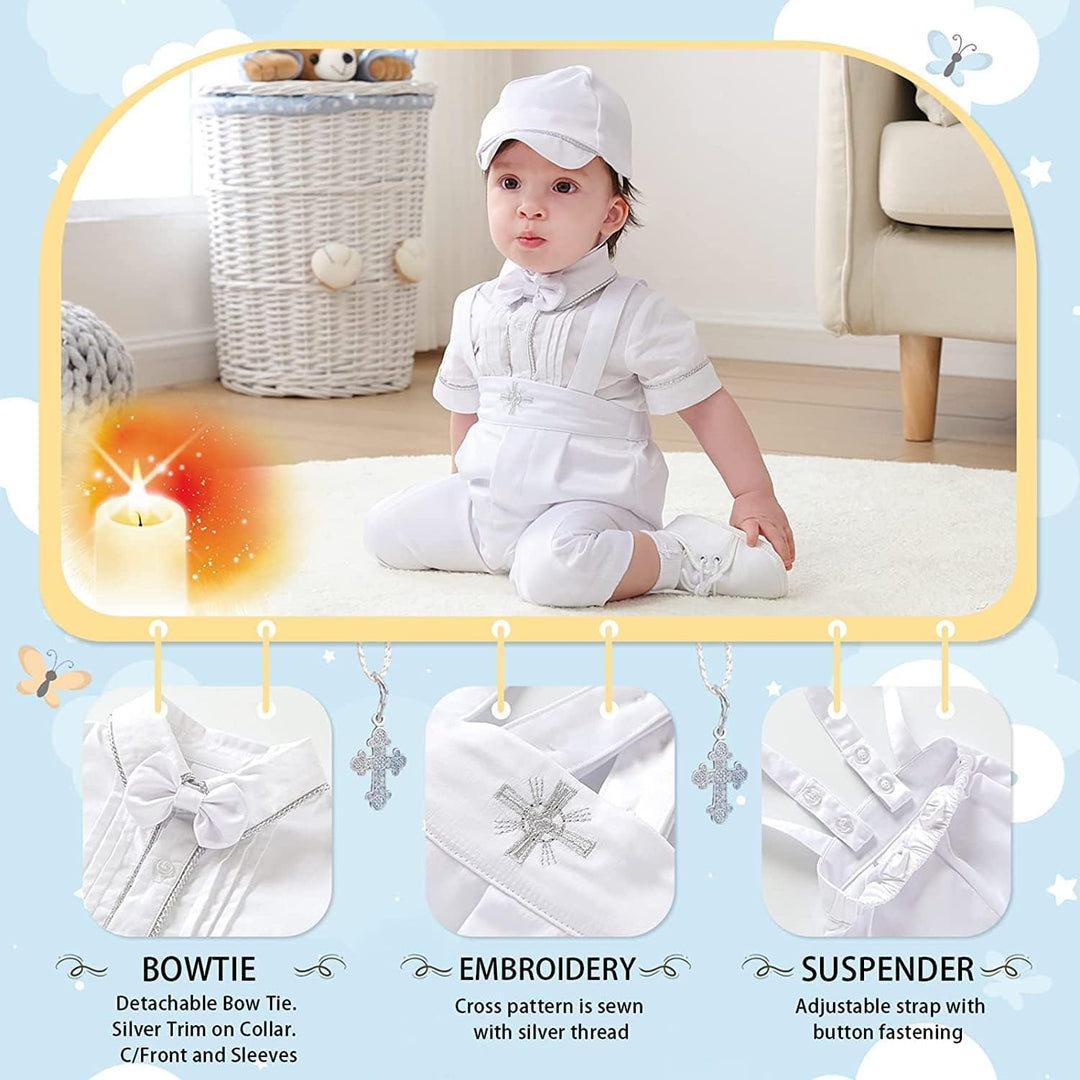 Booulfi Baby Kleidung Jungen Baumwollstoff Baby Anzug Junge Hochzeit Taufanzug Taufkleid Junge Weihn