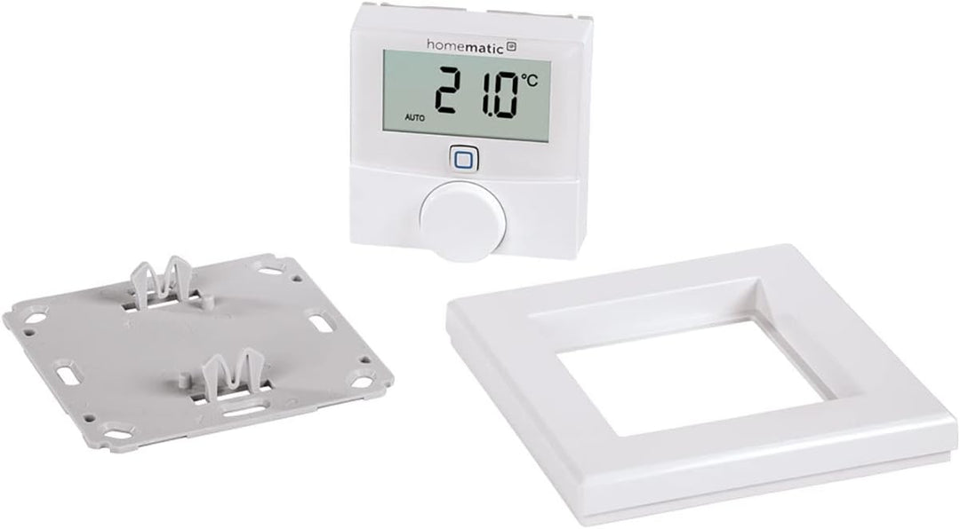 Homematic IP Smart Home Wandthermostat mit Luftfeuchtigkeitssensor + Tischaufsteller, digitales Ther