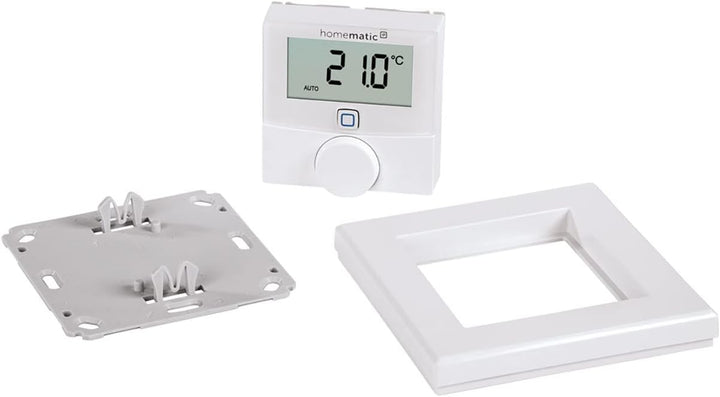 Homematic IP Smart Home Wandthermostat mit Luftfeuchtigkeitssensor + Tischaufsteller, digitales Ther