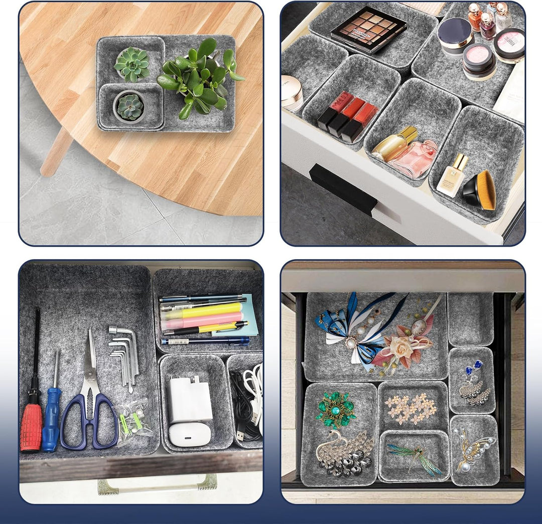 Praktisches Schubladen Organizer Filz - 14er-Set, Waschbare Filz Organizer für Schminktisch für Selb