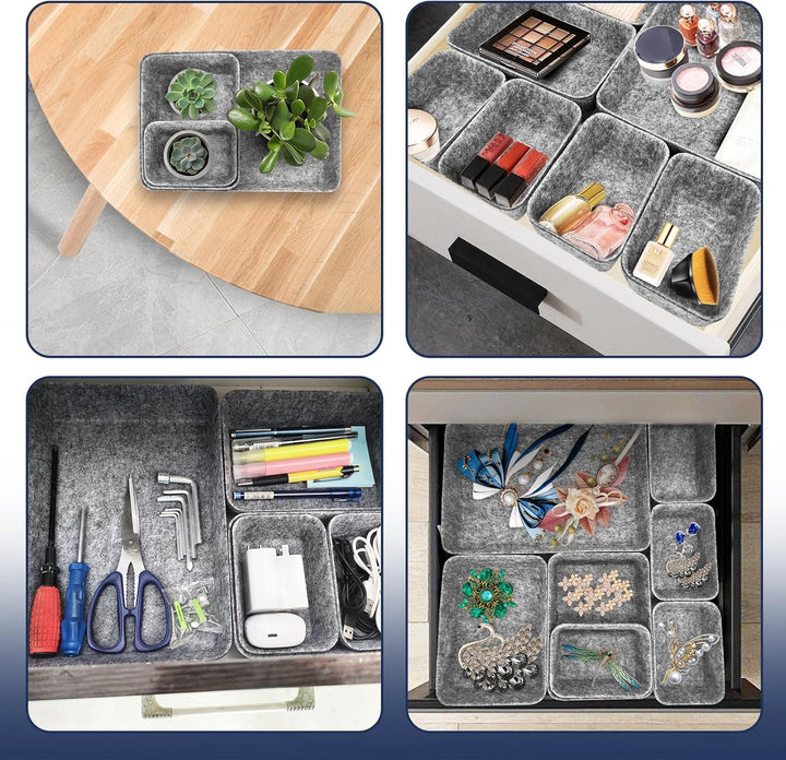 Praktisches Schubladen Organizer Filz - 14er-Set, Waschbare Filz Organizer für Schminktisch für Selb