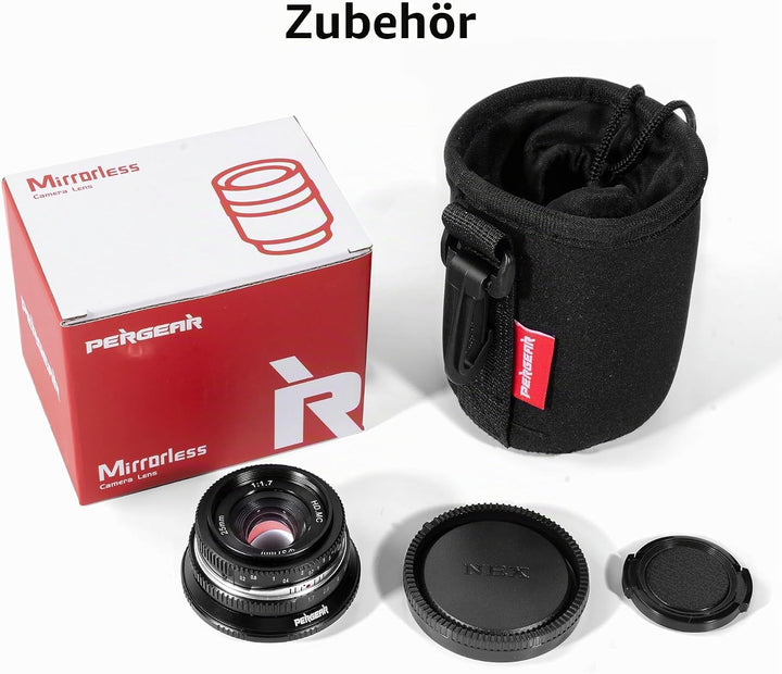 Pergear 25mm F1.7 Objektiv X Mount für Fujifilm, Manueller Fokus mit Grosser Blende Objektiv Fuji X